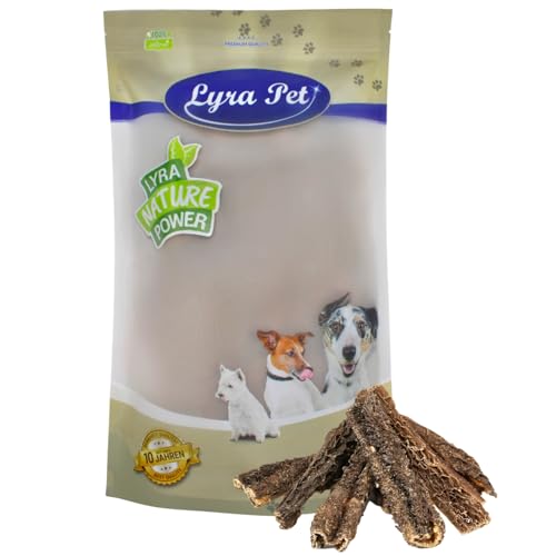 Lyra Pet® 1 kg Rinderpansen groß ca. 12-15 cm getrocknet | Naturbelassener Kausnack | Proteinhaltiges Leckerli auch für Welpen & ältere Hunde | Nährstoffreich | Schonend getrocknet & gut verträglich von Lyra Pet