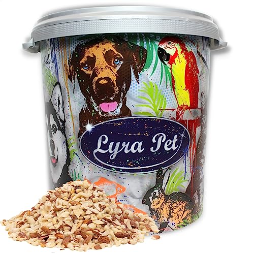 Lyra Pet® | 10 kg Erdnusskerne mit Haut Gehackt + 30 L Tonne | Neue Ernte | Vogelfutter für Sommer & Winter | Natürliche & Energiereiche Erdnüsse | Streufutter für Vögel | Fettreiches Wildvogelfutter von Lyra Pet