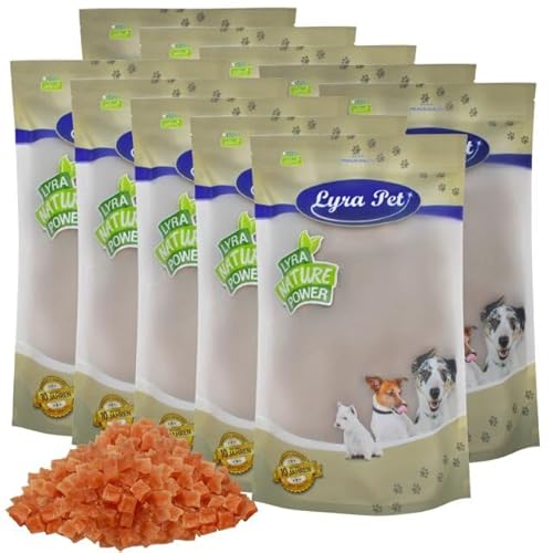 Lyra Pet® 10 kg Hühnerbrustwürfel | Kausnack vom Huhn | Idealer Belohnungs- und Trainingssnack | Leckerli auch für Welpen und ältere Hunde | Proteinreich & fettarm | Wiederverschließbar von Lyra Pet