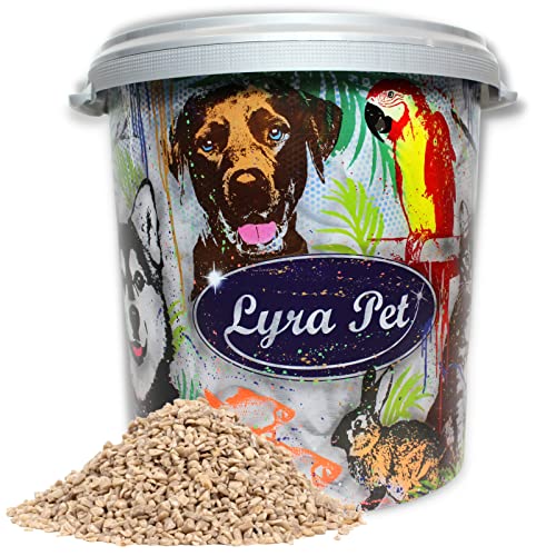 Lyra Pet® | 10 kg Sonnenblumenkerne Geschält Bruch + 30 L Tonne | Neue Ernte | Kleine Wildvögel & Jungtiere | Ganzjahres Vogelfutter | Schalenfreier Energielieferant | Ideal für Balkon & Terrasse von Lyra Pet