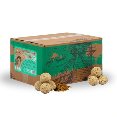 Lyra Pet® | 150 Meisenknödel aus der ALB-MÜHLE Protein ohne Netz | Wildvogelfutter für Sommer & Winter | Energiequelle für Gartenvögel | Proteinreiches Fettfutter mit Mehlwürmern von Lyra Pet