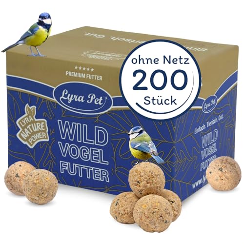 Lyra Pet® | 200 Meisenknödel ohne Netz je 90 g | HK Bulgarien | Kraftspendendes Fettfutter | Nahrhafte Ganzjahresknödel für Sommer & Winter | Ideal für Futterhäuser | Gourmetsnack für Gartenvögel von Lyra Pet