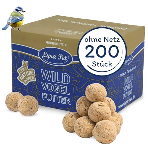 Lyra Pet® | 200 STK. Basic Meisenknödel ohne Netz | Mineralstoffreiches Wildvogelfutter | Klassisches Vogelfutter Ganzjährig| Wertvoller Energiespender für Wildvögel | Nährstoffreich & Fetthaltig von Lyra Pet