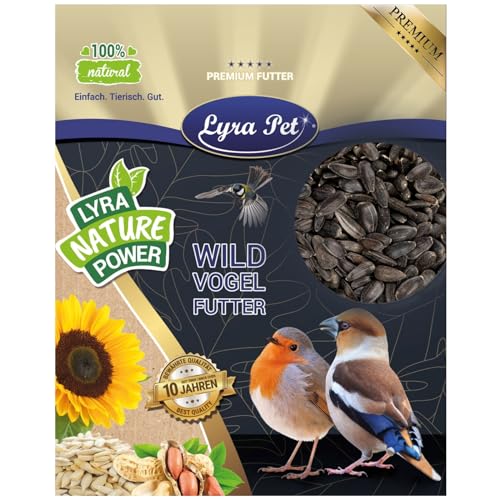 Lyra Pet® | 25 kg Sonnenblumenkerne Schwarz | Vogelfutter für das Ganze Jahr | Premium Wildvogelfutter | Idealer Energiespender für Sommer und Winter | Ölhaltiges Vogelstreufutter für Wildvögel von Lyra Pet