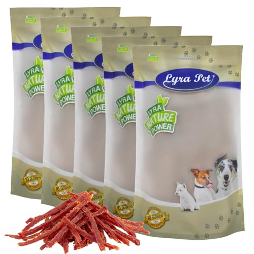 Lyra Pet® 5 kg Entenbrustabschnitte | Geschmackvoller Kausnack | Leckerli auch für Welpen und ältere Hunde | Fettarmes Hundefutter | Gut verträglich | Wiederverschließbarer Beutel von Lyra Pet