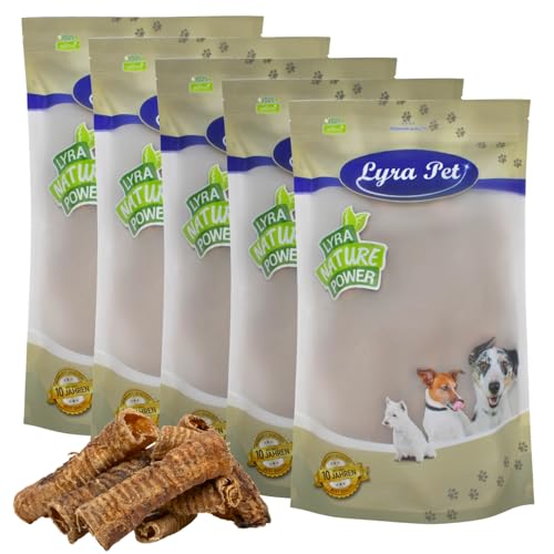 Lyra Pet® 5 kg Rinderstrossen ca. 12-15 cm | Naturbelassener Kausnack zahnreinigend | Leckerli für alle Hunde | Langer Kaugenuss mit viel Proteinen | Schonend getrocknet | Nährstoffreich von Lyra Pet