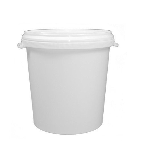 Lyra Pet GmbH 30 Liter Eimer leer Leereimer weiß Hobbock Futtermischeimer mit Deckel Weiss von Lyra Pet