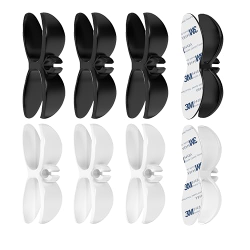 Kabelmanagement Set – 6x Kabelhalter & Kabelwickler – Selbstklebend, wiederverwendbar – Für Schreibtisch, Auto, TV & Büro von Lyrali