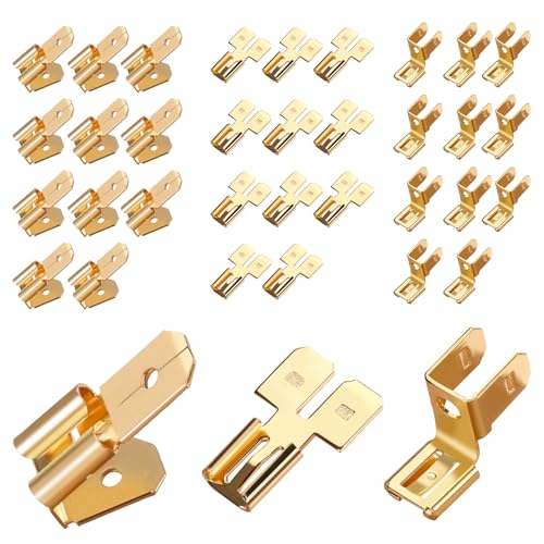 36stk Elektrische Steckverbinder Set, Einschließlich 12stk Flachsteckverbinder Doppel 12stk Piggyback Flachstecker 12stk Stuhlklemmenadaptern Messing Klemmenset 36stk Elektrische Steckverbinder Set, Einschließlich 12stk Flachsteckverbinder Doppel 12stk Piggyback Flachstecker 12stk Stuhlklemmenadaptern Messing Klemmenset von Lyreh