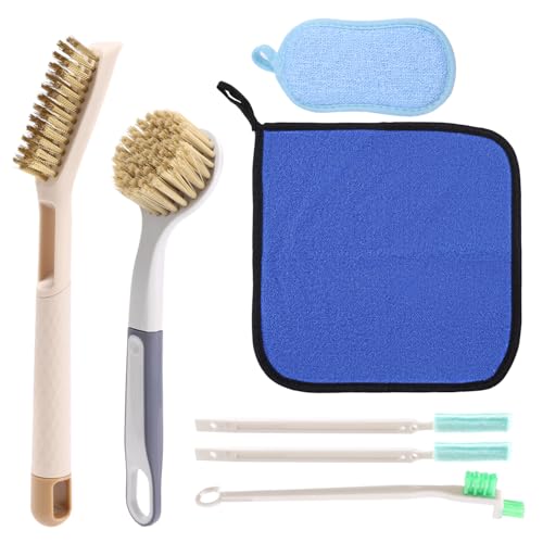7stk Heißluftfritteuse Bürste Kit, Air Fryer Reinigung Bürste mit 3 Stilen Bürsten Schwamm Handtuch Küchen Reinigungsset zum Entfernen Hartnäckiger Fett und Speisereste von Lyreh