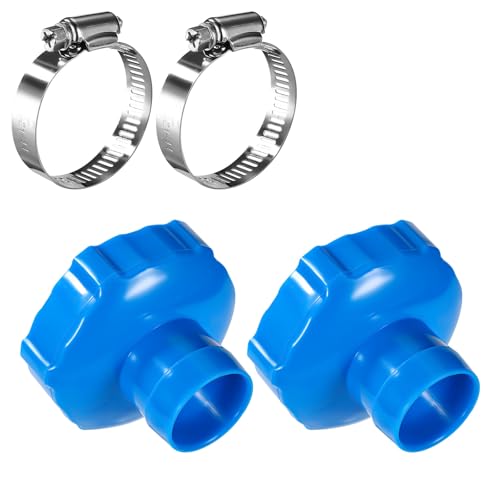 Lyreh 2stk Oberflächenskimmer-Schlauch-B-Adapter mit Schlauchschelle, Schwimmbad-Skimmer-Schlauch-B-Adapter Kompatibel mit Intex Poolteile 28000E 28335EH 28337EH 28341WA 28365EH 28375EH 28395EH von Lyreh