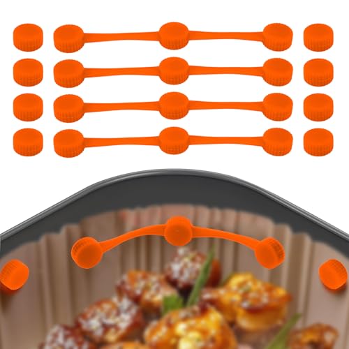 Lyreh 4 Sets Magnetschnallen aus Silikon für Heißluftfritteusen, Inklusive 4 Streifen 8 Schnallen Magnete für Heißluftfritteusen zum Schutz des Korbs vor Kratzern zum Festhalten von Pergamentpapier Lyreh 4 Sets Magnetschnallen aus Silikon für Heißluftfritteusen, Inklusive 4 Streifen 8 Schnallen Magnete für Heißluftfritteusen zum Schutz des Korbs vor Kratzern zum Festhalten von Pergamentpapier von Lyreh