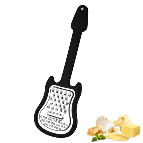 Lyreh Handgehaltene Käsereibe, Zerkleinerer aus Edelstahl mit Griff Multifunktional in Gitarrenform Küchenhobel Reibe Zestenreißer für Käse, Gemüse, Obst, Salat von Lyreh