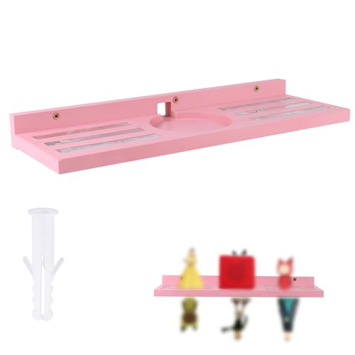 Lyreh Magnetisches Regal zur Aufbewahrung von Toniebox und Figuren, Schwebendes Wandregal aus Holz mit Ladestation Platzsparender Organizer für das Kinderzimmer (Rosa) von Lyreh