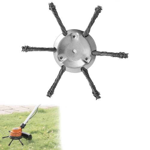 Lyreh Rasentrimmerkopf aus Stahldraht, 15 cm Universeller Ersatz für Rasenmäher und Fadentrimmer Robuste Unkrautvernichterklinge mit Schnellmontageadapter von Lyreh