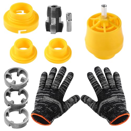 PVC-Gewindemacher Werkzeug für Elektrische Bohrmaschine, PVC-Rohrgewindeschneidset mit Handschuhen Kunststoffrohr-Gewindebohrer-Set mit 3 Schneideisen 1,27 cm 1,9 cm 2,54 cm PVC-Gewindemacher Werkzeug für Elektrische Bohrmaschine, PVC-Rohrgewindeschneidset mit Handschuhen Kunststoffrohr-Gewindebohrer-Set mit 3 Schneideisen 1,27 cm 1,9 cm 2,54 cm von Lyreh