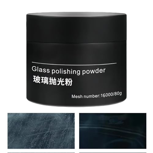 Car Glass Polishing Powder - Windshield Cleaning Oil Film Removal Powder, Car Glass Repair Powder, Non-Destructive Auto Care Tool for Removing Oil Film, Water Mark, Stubborn Stains, Subtle Scratches von Lyricalist