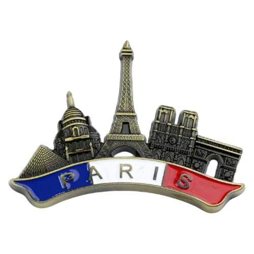 Retro Paris Metal Fridge Magnets - Creative Retro Paris Magnets, Retro Paris Metal Fridge Magnets | Decorative Metal Fridge Magnet, Stereo Cartoon Retro Landscape Shape Magnets Kitchen Travel von Lyricalist