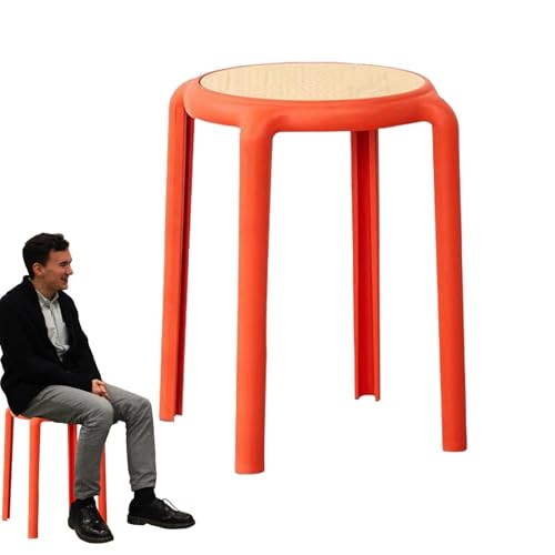 Stapelbarer Hocker – Einzigartige stapelbare Hocker für Erwachsene, runde Sitze ohne Rückenlehne | Stapelbarer Hocker für Klassenzimmer, runde Sitze ohne Rückenlehne, langlebig, platzsparend für von Lyricalist