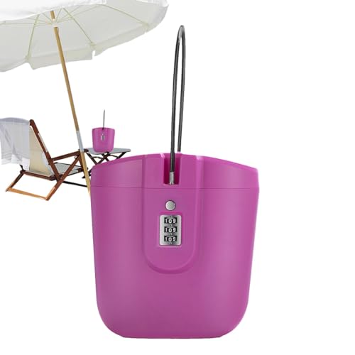 Strand-Safe – wasserdichter Strand-Safe, Strand-Safe für persönliche Kleinteile | Tragbare Reisebox mit abnehmbarem Kabelgriff – 2 l große Aufbewahrungsbox mit Kombinationscode für Reisefahrräder von Lyricalist