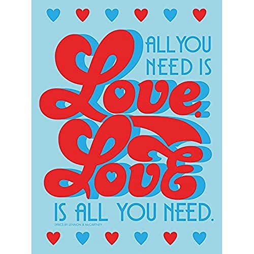 Lyrics by Lennon & McCartney Leinwanddruck, Mehrfarbig, 60 x 80 cm von Artze Wall Art