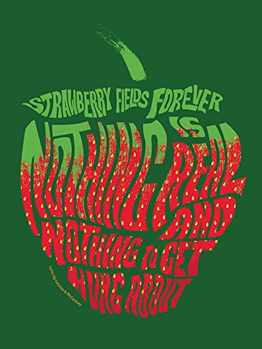 Lyrics by Lennon & McCartney Strawberry Fields Forever Leinwanddruck, Mehrfarbig, 60 x 80 cm von Lyrics by Lennon & McCartney