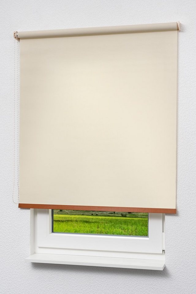 Rollo Basisrollo Holzdekor Hellbeige, LYSEL®, blickdicht, HxB 190x60cm von Lysel