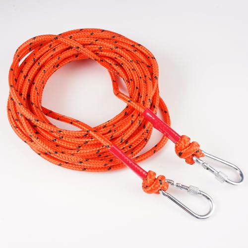 10 M Outdoor Seil mit 2 Stahlhaken, Multifunktional Outdoor Seil, Langlebige 8mm Geflecht Nylon Seil für Zeltschnur, Wandern, Hauling Dragginge, Camping, Bootstauwerk, Ankertauwerk, Autoschleppseil 10 M Outdoor Seil mit 2 Stahlhaken, Multifunktional Outdoor Seil, Langlebige 8mm Geflecht Nylon Seil für Zeltschnur, Wandern, Hauling Dragginge, Camping, Bootstauwerk, Ankertauwerk, Autoschleppseil von Lytonix