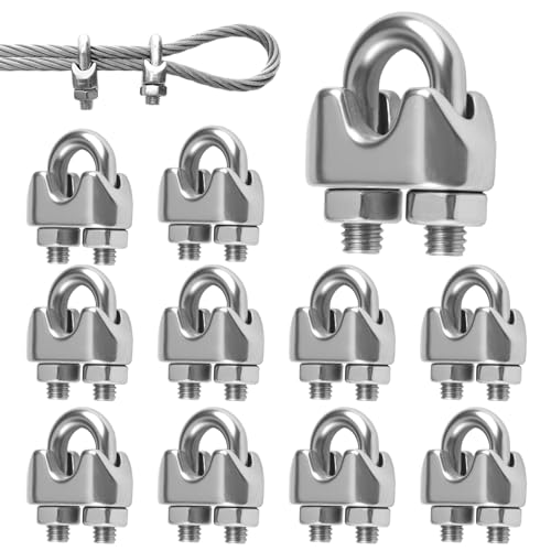 10 Stück Drahtseilklemme 3mm 304 Edelstahl Seilklemme, Stahlseil Klemme M3,Drahtseilklemmen, Seilklemmen für Befestigungvon Seilen, Sonnensegeln, WäScheleinen, Bannern,Zelte, Camping 10 Stück Drahtseilklemme 3mm 304 Edelstahl Seilklemme, Stahlseil Klemme M3,Drahtseilklemmen, Seilklemmen für Befestigungvon Seilen, Sonnensegeln, WäScheleinen, Bannern,Zelte, Camping von Lytonix