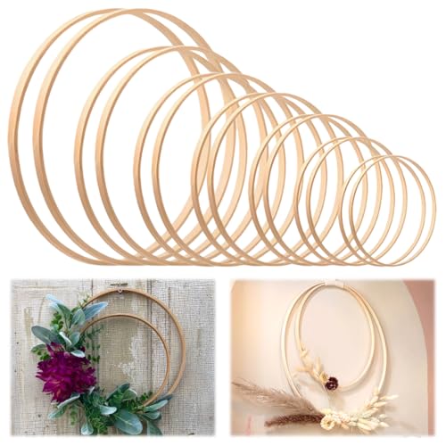 14 Stück Bambus Floral Hoop, 7 Größen Holzringe zum Basteln, 8/10/13/15/17/18/20 cm Makramee Ringe, Verwendet für Diy Traum Blumengirlanden, Hochzeit Blumenkranz Dekorationen und Wand Hängen Handwerk 14 Stück Bambus Floral Hoop, 7 Größen Holzringe zum Basteln, 8/10/13/15/17/18/20 cm Makramee Ringe, Verwendet für Diy Traum Blumengirlanden, Hochzeit Blumenkranz Dekorationen und Wand Hängen Handwerk von Lytonix