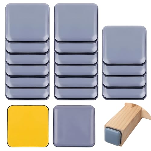 16 Stück PTFE Teflongleiter Selbstklebend Set, 20 x 20 mm Verschiebepads Möbelgleiter Teflon Gleiter Stuhl, Stuhlgleiter Teflon Möbelschieber zum Bewegen Möbel, Quadrat Möbelgleiter für Schwere Möbel von Lytonix