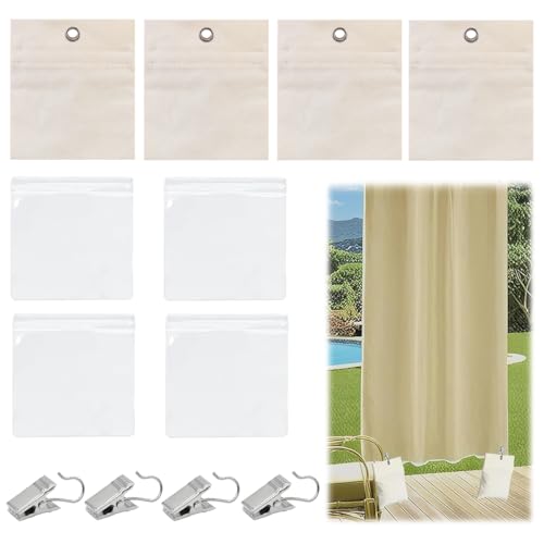 4 Stück Vorhang Beschwerer Outdoor, Tragbare Set Gewichtstasche für Außenvorhänge, Outdoor-Vorhanggewichte mit Metall-Clips, Schwerlast Drapery Gewichte für Garten Pavillon Vorhänge Tischdecken von Lytonix
