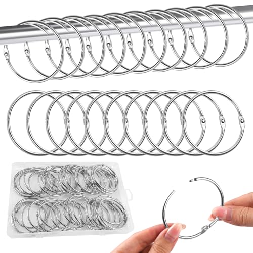 40 Stück Gardinenringe zum öffnen, 50mm Gardinenringe Vorhangringe Rundduscherring aus Metall, Duschvorhang Ringe, Vorhang Hängend Ringe, Rundringe Vorhang Clips für Vorhänge und Gardinenstangen 40 Stück Gardinenringe zum öffnen, 50mm Gardinenringe Vorhangringe Rundduscherring aus Metall, Duschvorhang Ringe, Vorhang Hängend Ringe, Rundringe Vorhang Clips für Vorhänge und Gardinenstangen von Lytonix