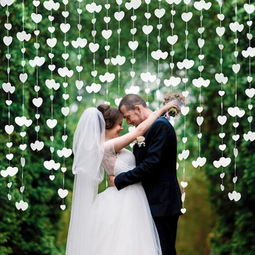 52ft Herz Girlande Weiß, 4 Stück 4m Papier Girlande, Hängenden PapierGirlande Weiß Deko, Streamer Banner Hochzeit Deko, Herzgirlanden für Hochzeit Verlobung Jahrestag Valentinstag Geburtstage 52ft Herz Girlande Weiß, 4 Stück 4m Papier Girlande, Hängenden PapierGirlande Weiß Deko, Streamer Banner Hochzeit Deko, Herzgirlanden für Hochzeit Verlobung Jahrestag Valentinstag Geburtstage von Lytonix