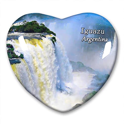 Argentinien Iguazu Kühlschrankmagnet Kühlschrankaufkleber Kollektion Dekorativer Magnet Reise-Souvenir Herzform Kristallglas von Lywallca