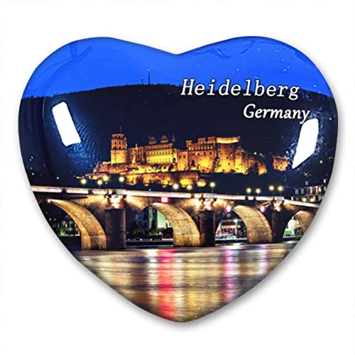 Deutschland Heidelberg Kühlschrankmagnet Kühlschranksticker Kollektion Deko Magnet Reise-Souvenir Herzform Kristallglas von Lywallca