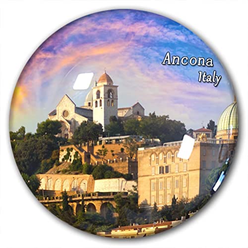 Italien Ancona Kühlschrankmagnet, Kühlschrank-Aufkleber, dekorativer Magnet, Reise-Souvenir, Kristallglas von Lywallca