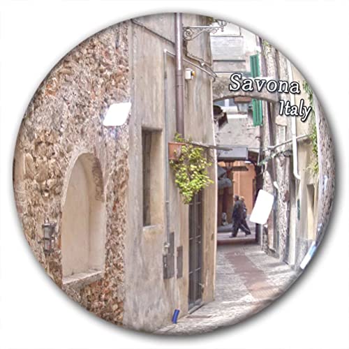 Italien Savona Kühlschrankmagnet, Kühlschrank-Aufkleber, dekorativer Magnet, Reise-Souvenir, Kristallglas von Lywallca