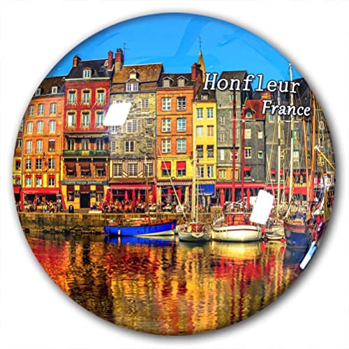 Kühlschrankmagnet, Motiv: Frankreich, Honfleur, dekorativer Magnet, Reise-Souvenir, Kristallglas von Lywallca