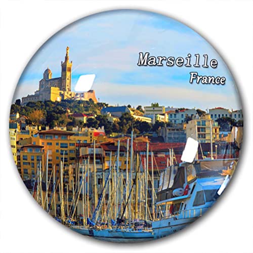 Kühlschrankmagnet, Motiv: Frankreich, Marseille, dekorativer Magnet, Reise-Souvenir, Kristallglas von Lywallca