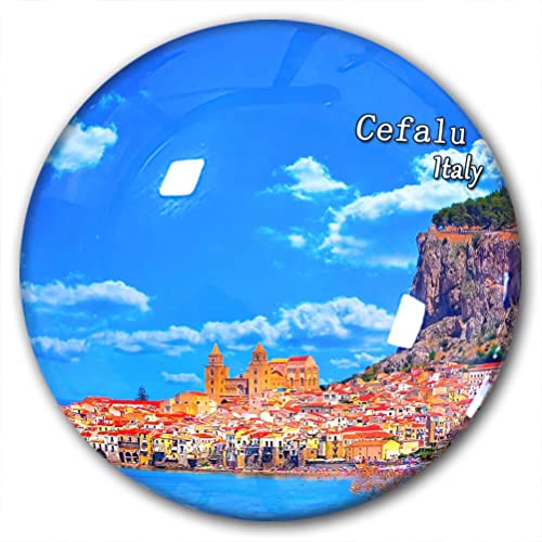 Kühlschrankmagnet, Motiv: Italien Cefalu, dekorativer Magnet, Reise-Souvenir, Kristallglas von Lywallca