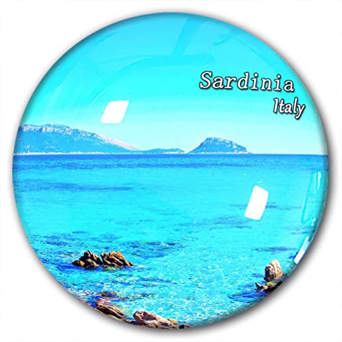 Kühlschrankmagnet, Motiv: Italien Sardinien, dekorativer Magnet, Reise-Souvenir, Kristallglas von Lywallca