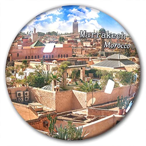 Marokko Marrakesch-Kühlschrankmagnet, Aufkleber, dekorativer Magnet, Reise-Souvenir, Kristallglas von Lywallca