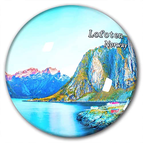 Norwegen Lofoten Kühlschrankmagnet, Kühlschrank-Aufkleber, dekorativer Magnet, Reise-Souvenir, Kristallglas von Lywallca