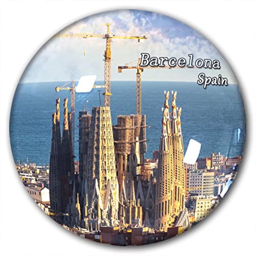 Spanien Barcelona Kühlschrankmagnet, Kühlschrank-Aufkleber, dekorativer Magnet, Reise-Souvenir, Kristallglas von Lywallca