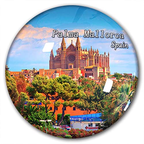 Spanien Palma Mallorca Kühlschrankmagnet, Kühlschrank-Aufkleber, dekorativer Magnet, Reise-Souvenir, Kristallglas von Lywallca