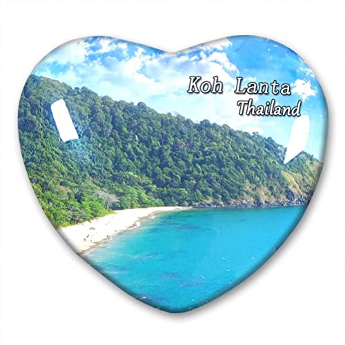 Thailand KOH Lanta Kühlschrankmagnet Kühlschrankaufkleber Kollektion Dekorativer Magnet Reise-Souvenir Herzform Kristallglas von Lywallca