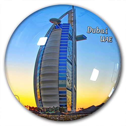 UAE Dubai Kühlschrankmagnet, Kühlschrank-Aufkleber, dekorativer Magnet, Reise-Souvenir, Kristallglas von Lywallca