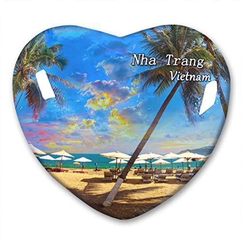 Vietnam Nha Trang Kühlschrankmagnet Kühlschrankaufkleber Kollektion Dekorativer Magnet Reise-Souvenir Herzform Kristallglas von Lywallca