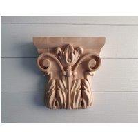 Kapitell Aus Holz, Unbemalt, Dekoratives Geschnitztes Holzkapitel, 1stk Kapitell Aus Holz, Unbemalt, Dekoratives Geschnitztes Holzkapitel, 1stk von LyxDecor
